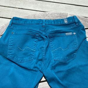 7 For All Mankind Teal Gwenevere Skinny Jeans